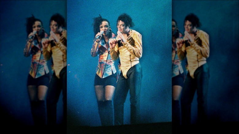 Siedah Garrett and Michael Jackson onstage