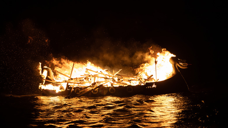 A burning ship