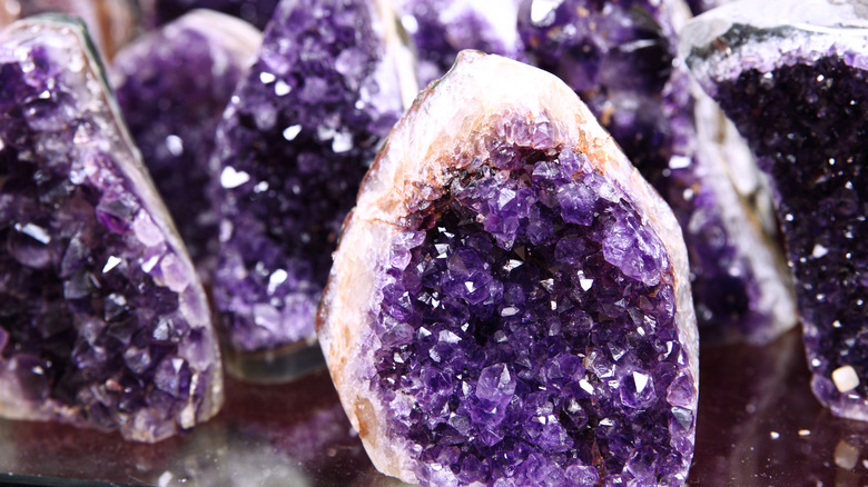 Purple quartz geode