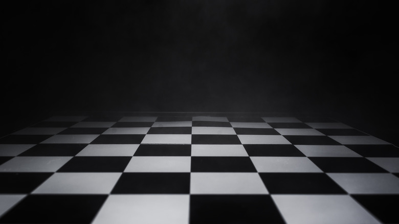 Chessboard black background