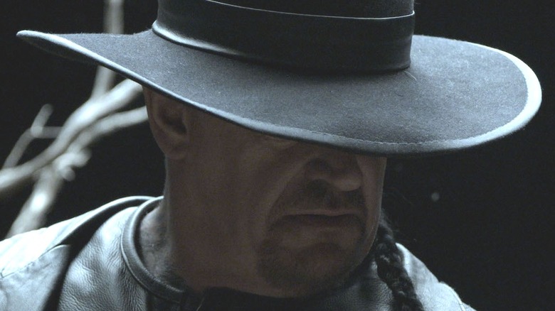 The Undertaker scowling