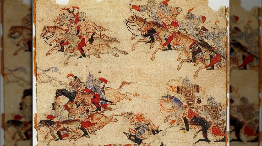 mongol army riding horses