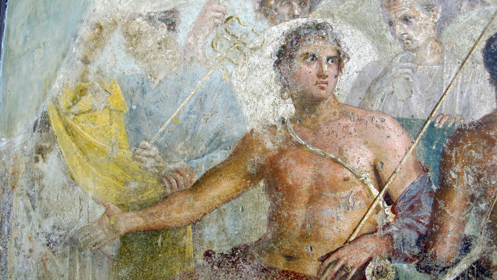 Ancient Rome fresco from Pompeii showing Achilles