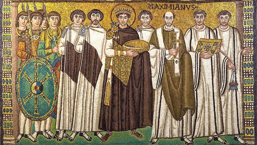 Emperor Justinian, Byzantine tile mosaic