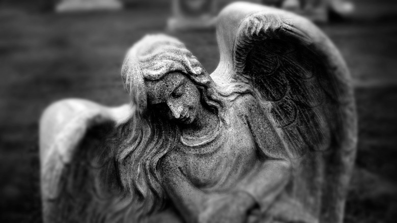 Angel statue at a cemetery