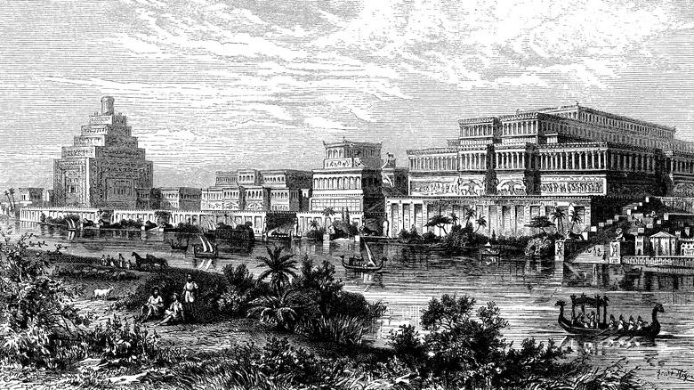 Sketch of city in Mesopotamia