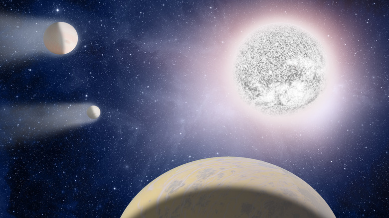 White dwarf star and planets