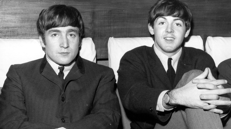 John Lennon and Paul McCartney posing