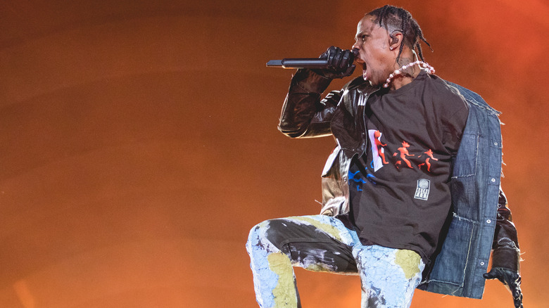 Travis Scott performing in 2021