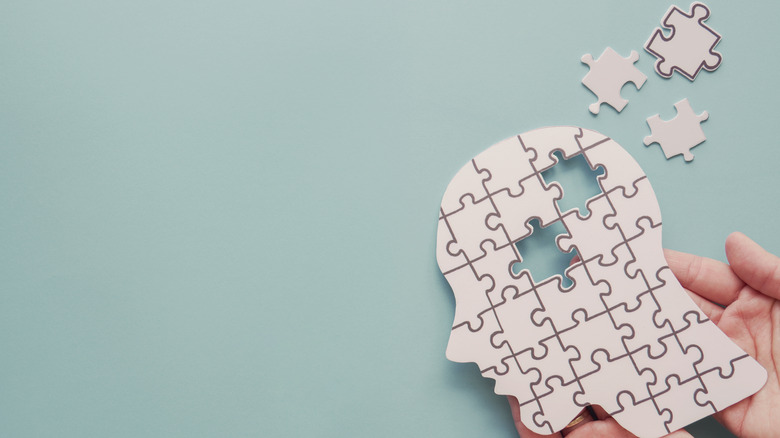 Brain puzzle with cutout