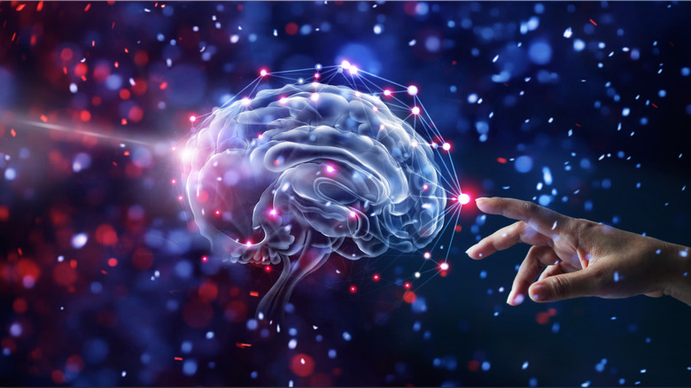 Brain animated with lights