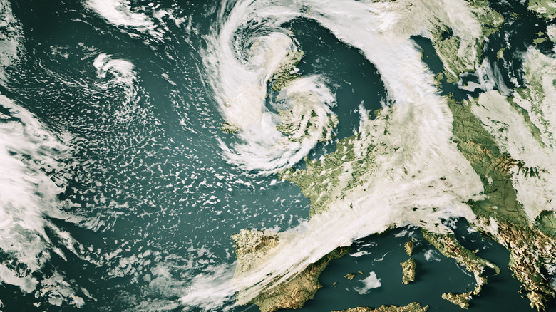 Atlantic Ocean storms over Europe