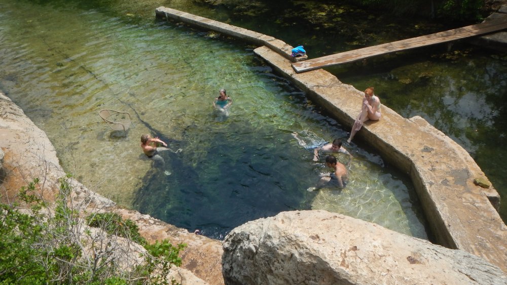 People swimming at Jacob's Well