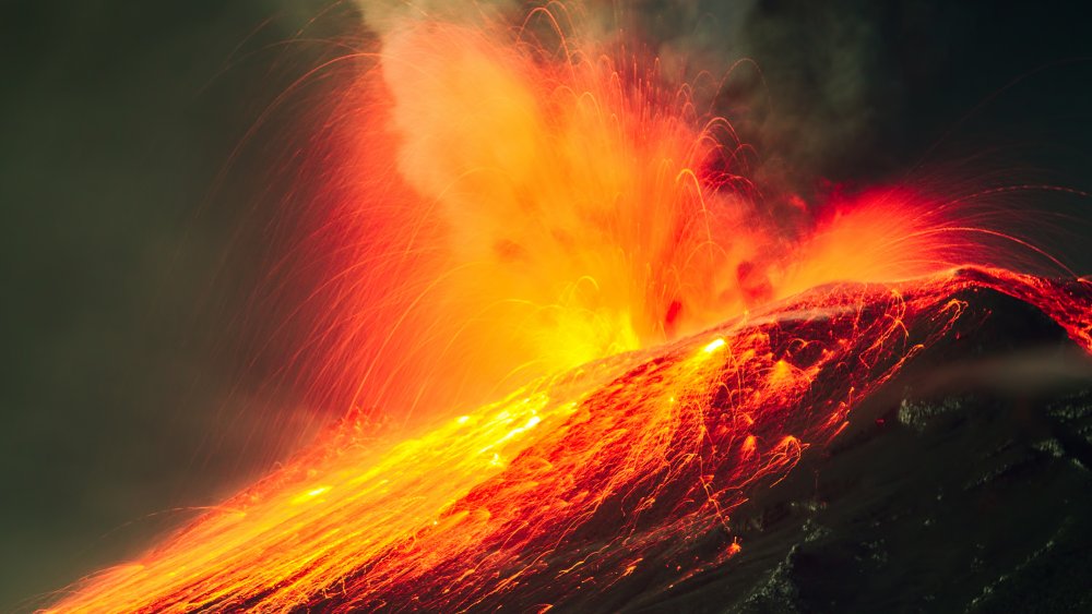 volcano, eruption, magma, lava