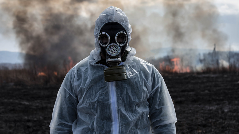 Man in gas mask 