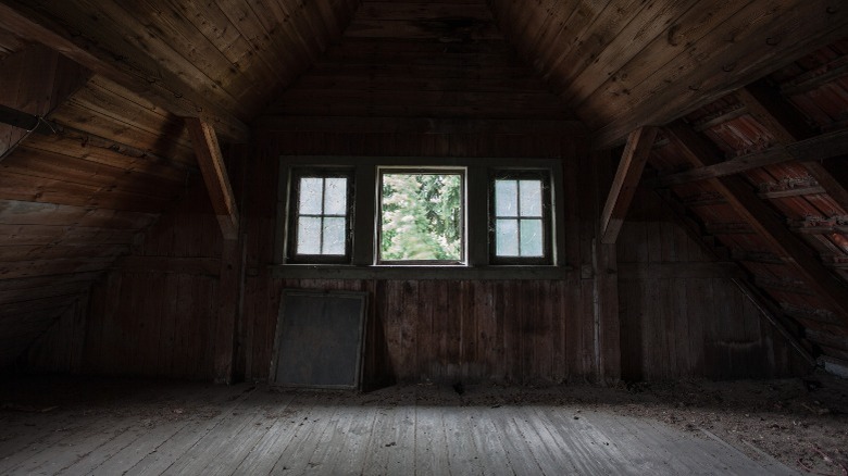 spooky empty attic