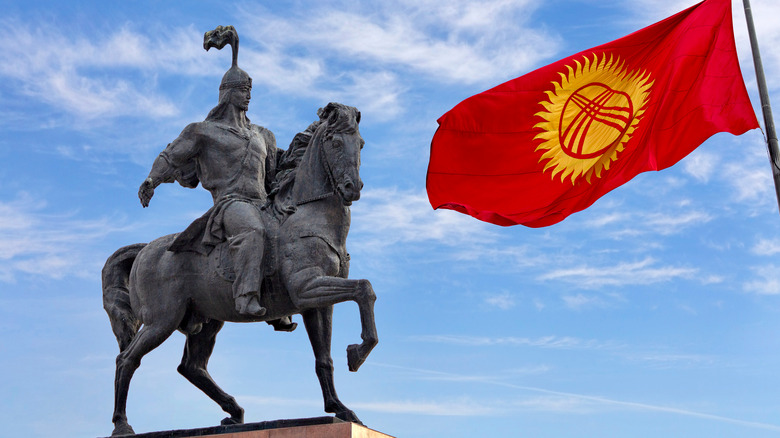 A national statue in Kyrgyzstan