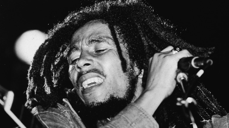Bob Marley with microphone