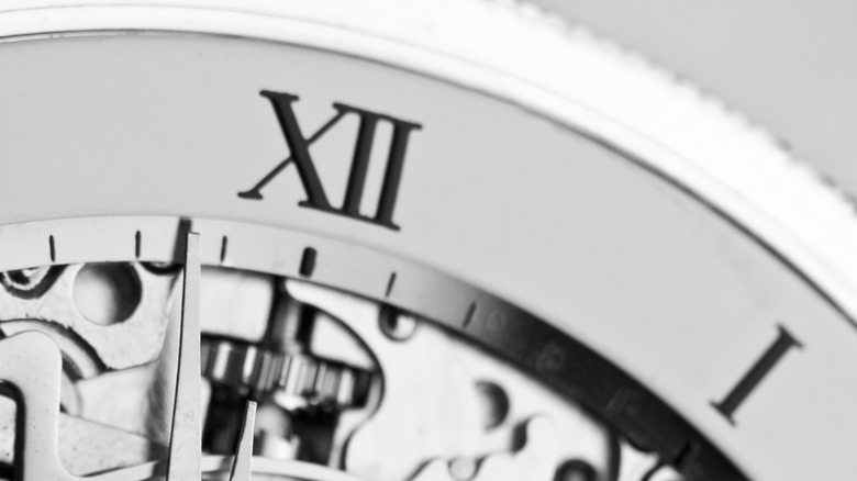 roman numbers on clock
