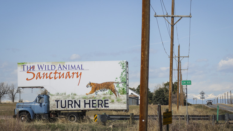 roadside sign for animal sanctuary