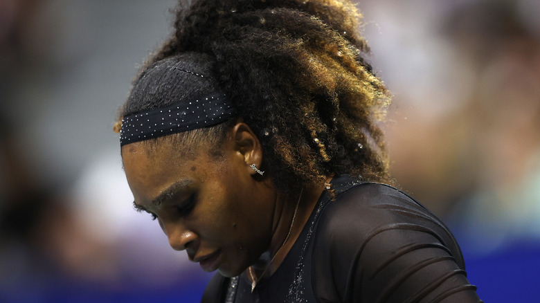Serena Williams looking down