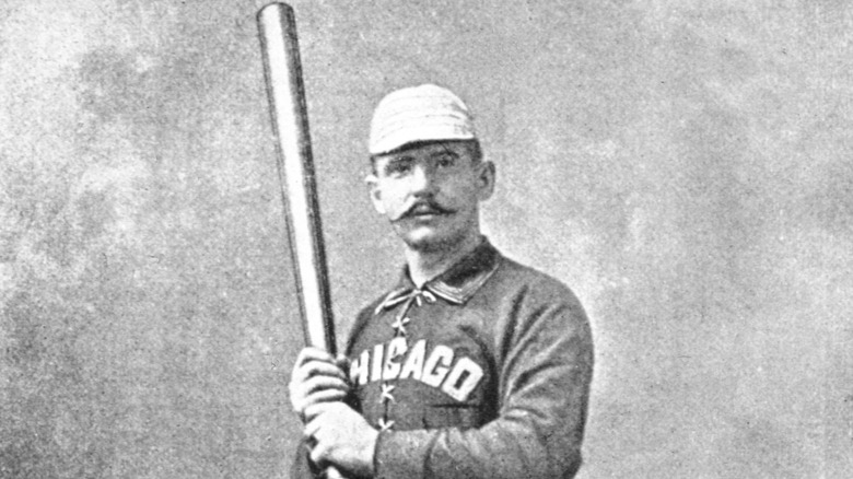 Cap Anson illustration holding bat