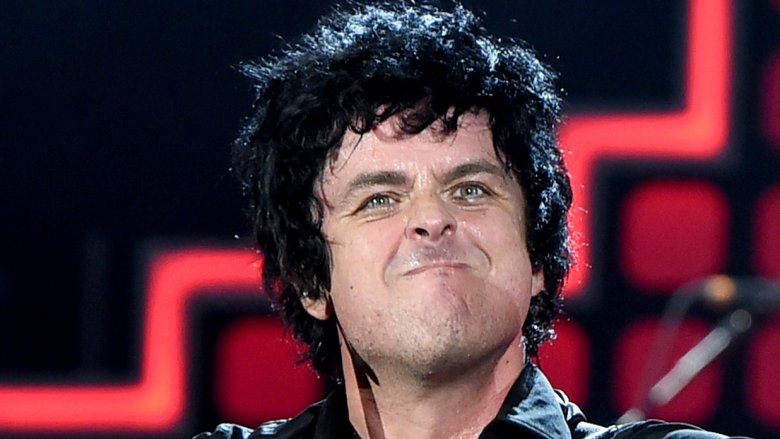 Billie Joe Armstrong screwing face up on stage