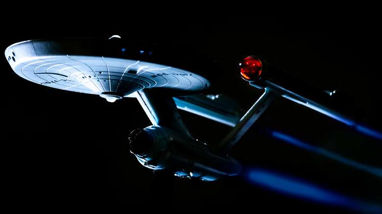 enterprise ship on black background