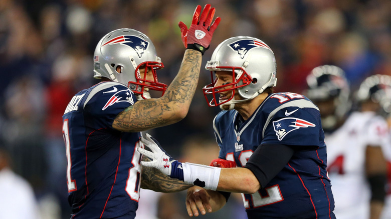 Aaron Hernandez and Tom Brady 