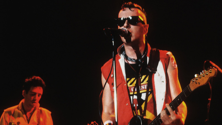 The Clash's Mick Jones and Joe Strummer playing live in 1982