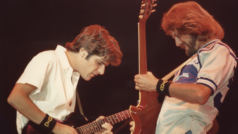 The Eagles playing on stage in 1979