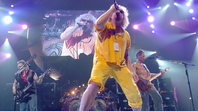 Van Halen performing on stage in 2004