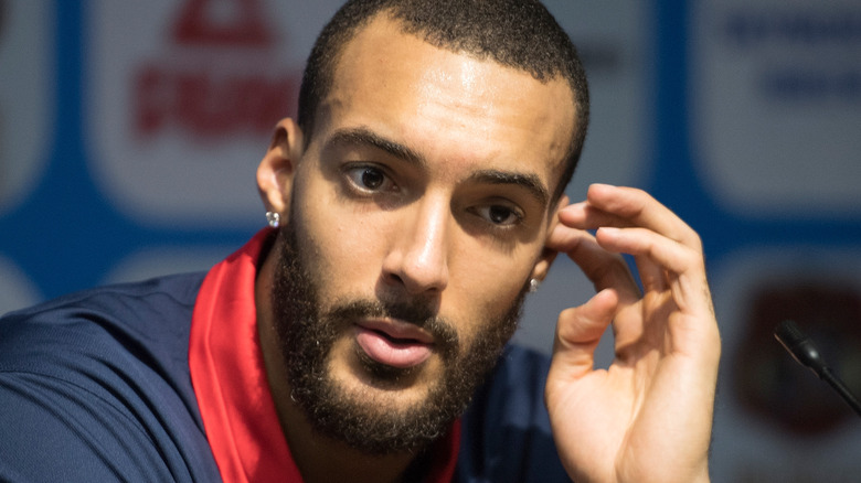 Rudy Gobert at a press conference