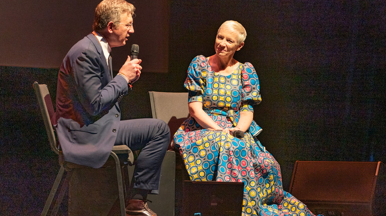 Annie Lennox giving an interview