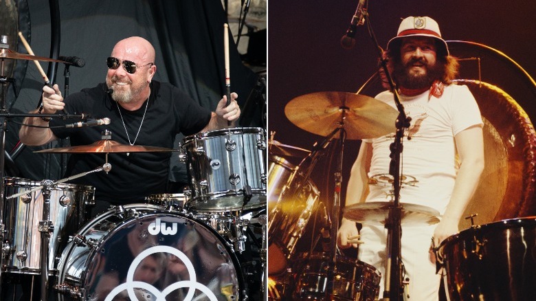 Jason Bonham and John Bonham performing