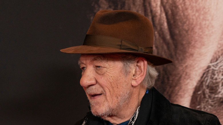 Ian McKellen beige hat