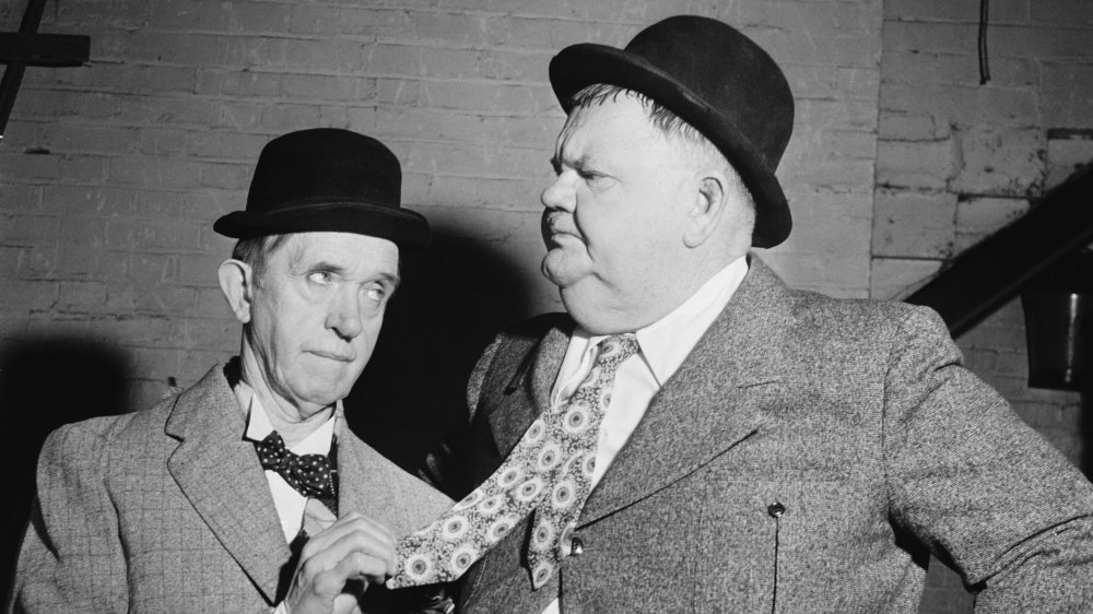 Stan Laurel and Oliver Hardy in 1952