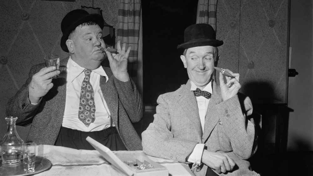 Stan Laurel and Oliver Hardy in 1952