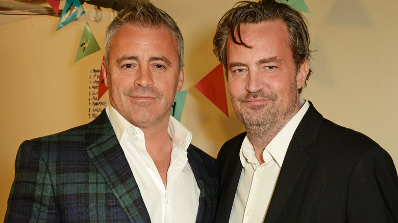 Matthew Perry and Matt LeBlanc posing together in 2016