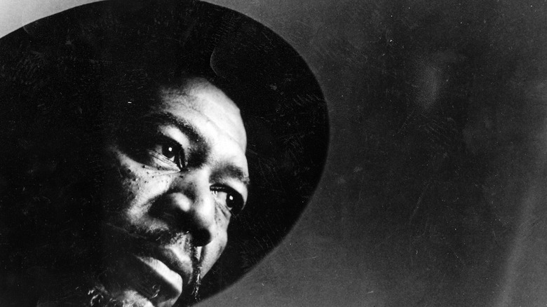 Morgan Freeman wearing hat