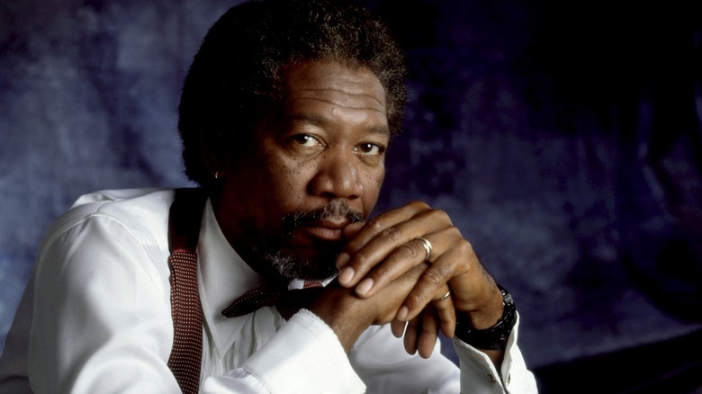 Morgan Freeman head on hands