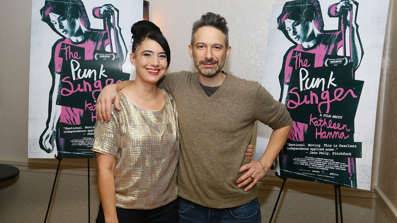 adam horovitz and kathleen hanna at the premiere of the punk singer