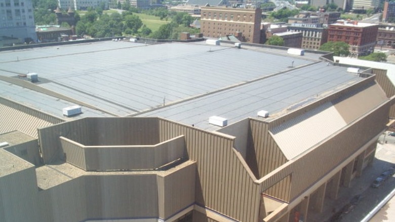 Hartford Civic Center seen from the outside birds eye view