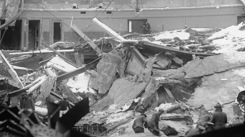 Wrecked interior of the Knickerbocker Theatre