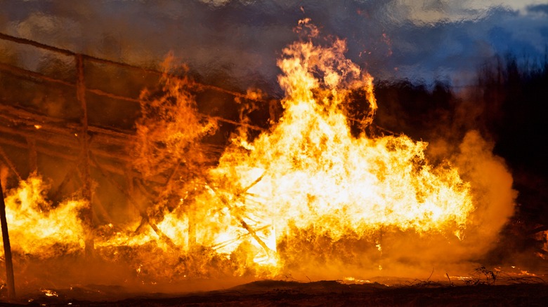 Firestorm in a burning building