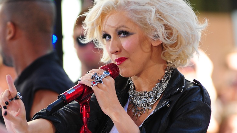 Christina Aguilera on a talk show