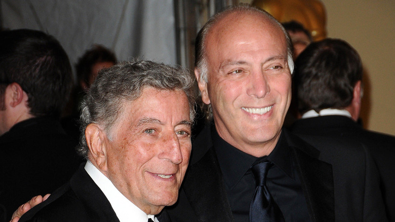 Tony Bennett and son Danny Bennett posing