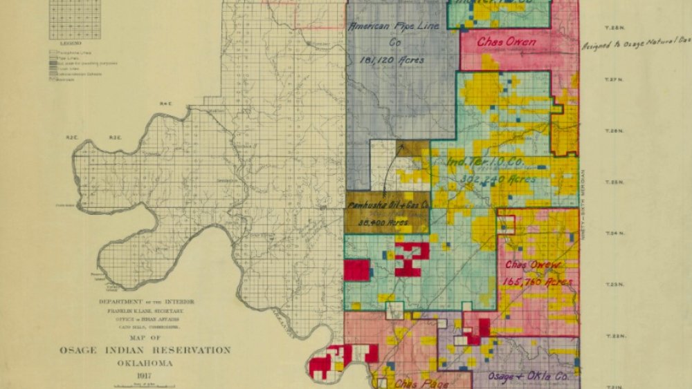 Map of Osage Indian Reservation, 1917