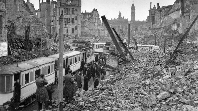 1940s Dresden in ruins