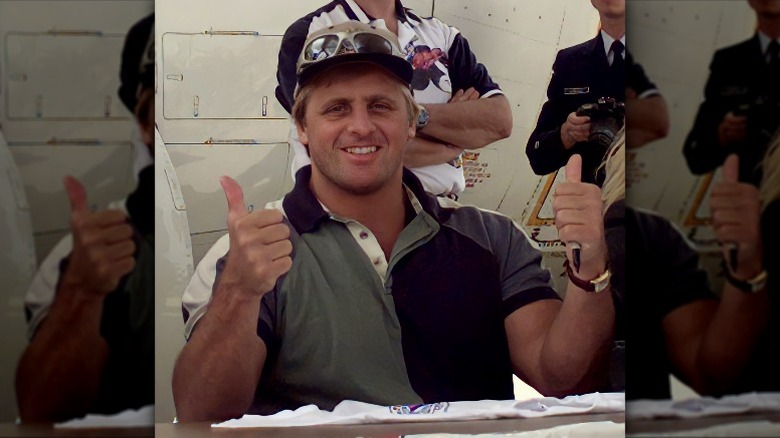 Owen Hart smiling thumbs up